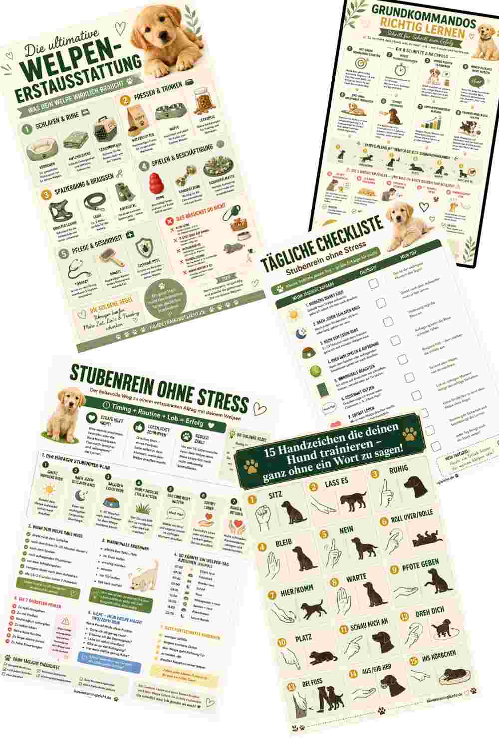 5er Welpen Starter Poster Set