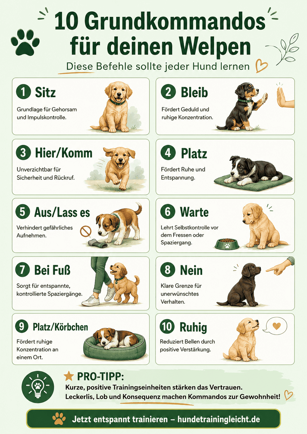 10 Grundkommandos Poster
