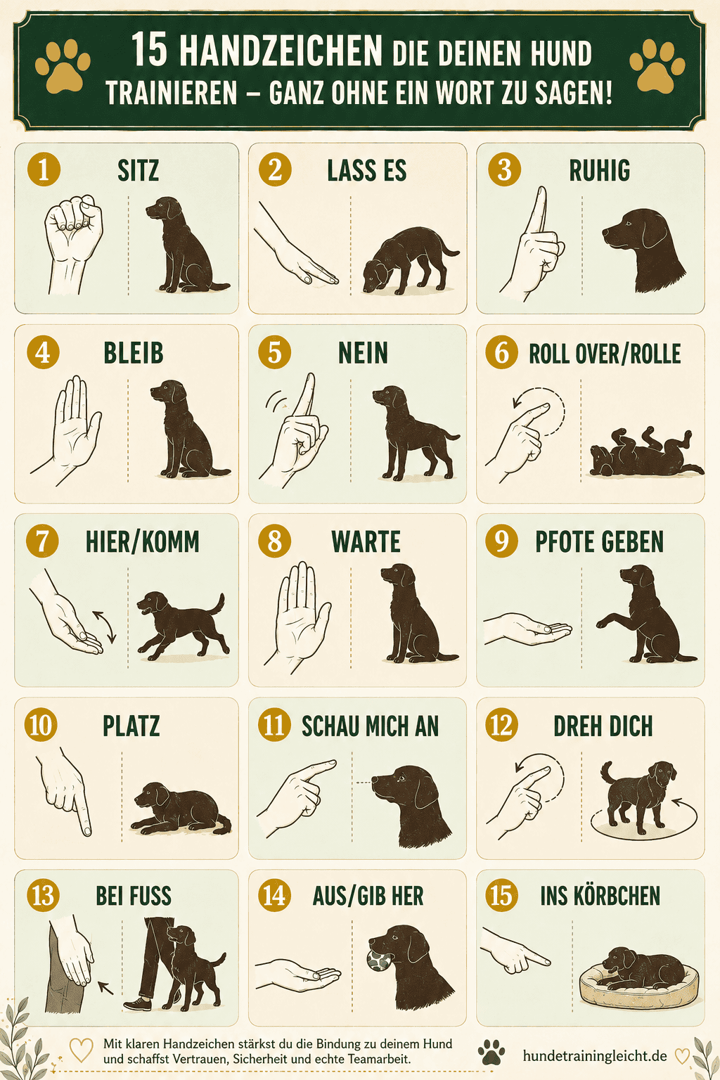 15 Handzeichen Poster