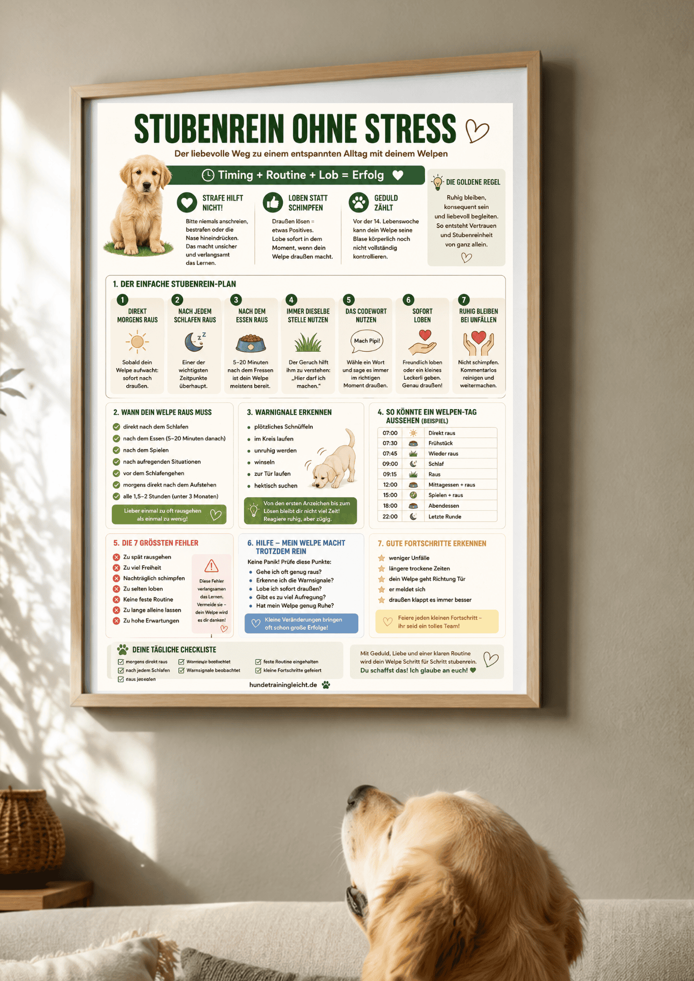 Stubenrein ohne Stress – Poster Welpe