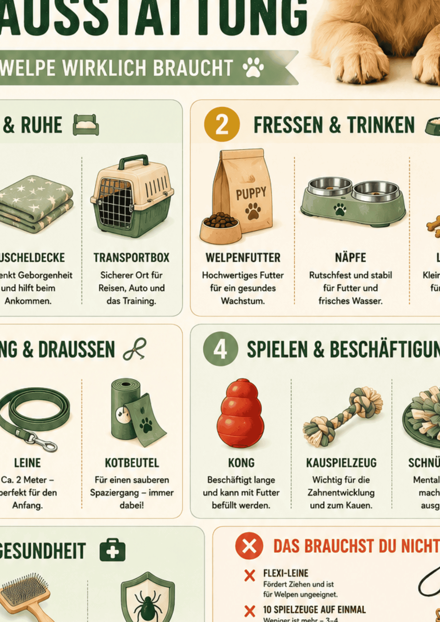 Welpen Erstausstattung – was du wirklich brauchst Infografik