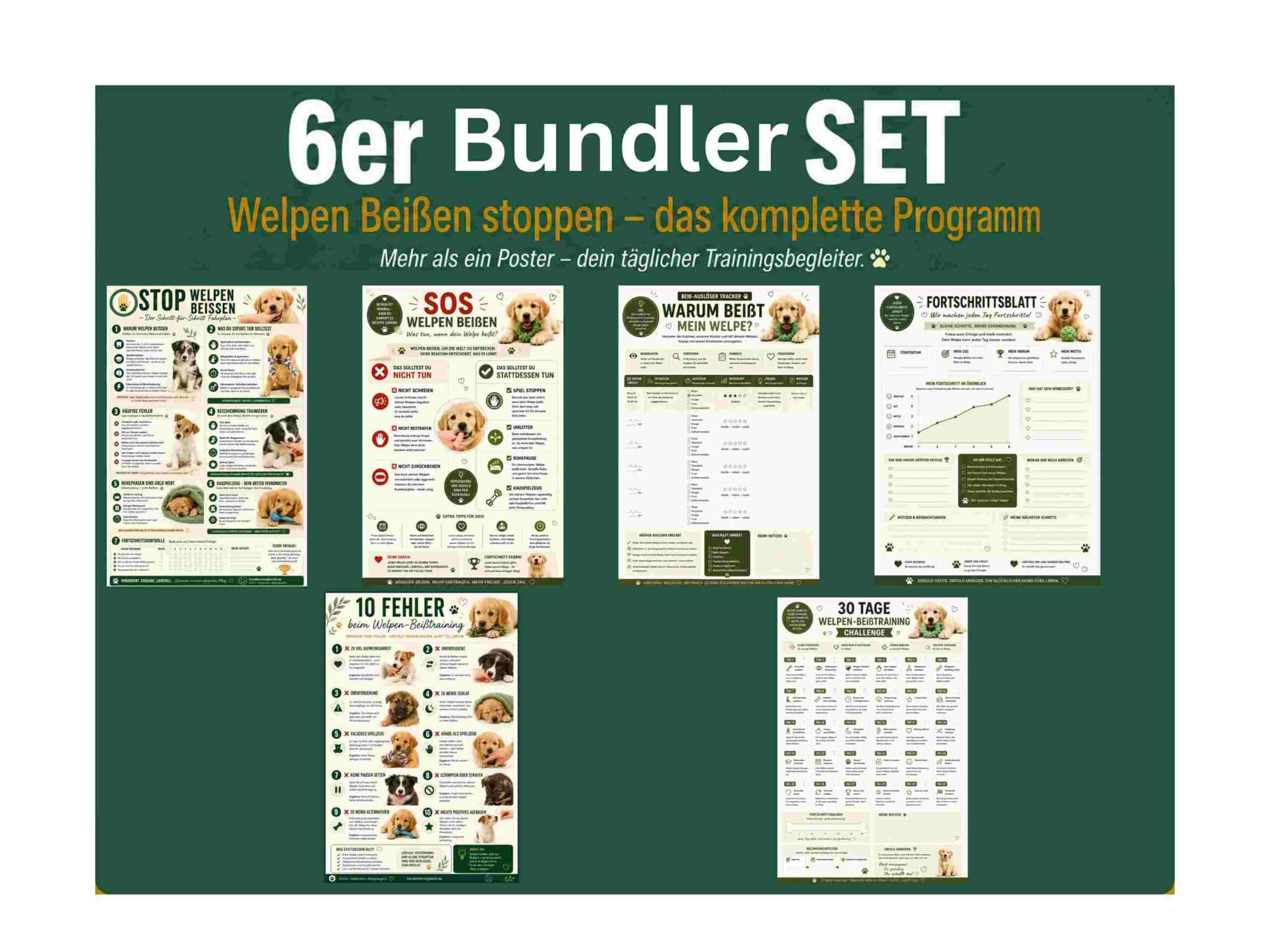 Welpen Beißen Bundle – alle 6 Poster Set