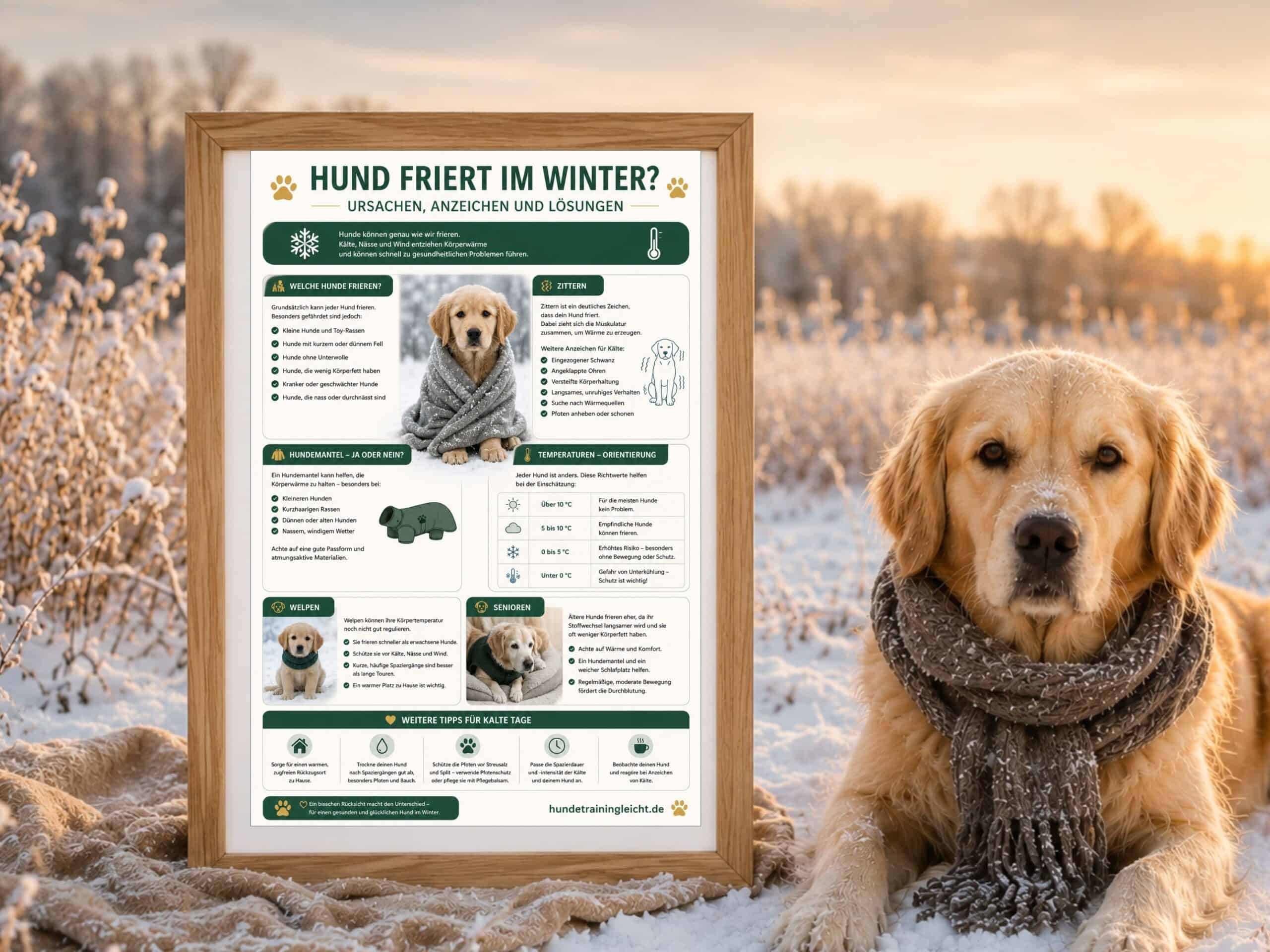 Hund friert im Winter – Ursachen und Lösungen