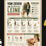 Leinenführigkeit trainieren Infografik – vom Ziehen zur lockeren Leine