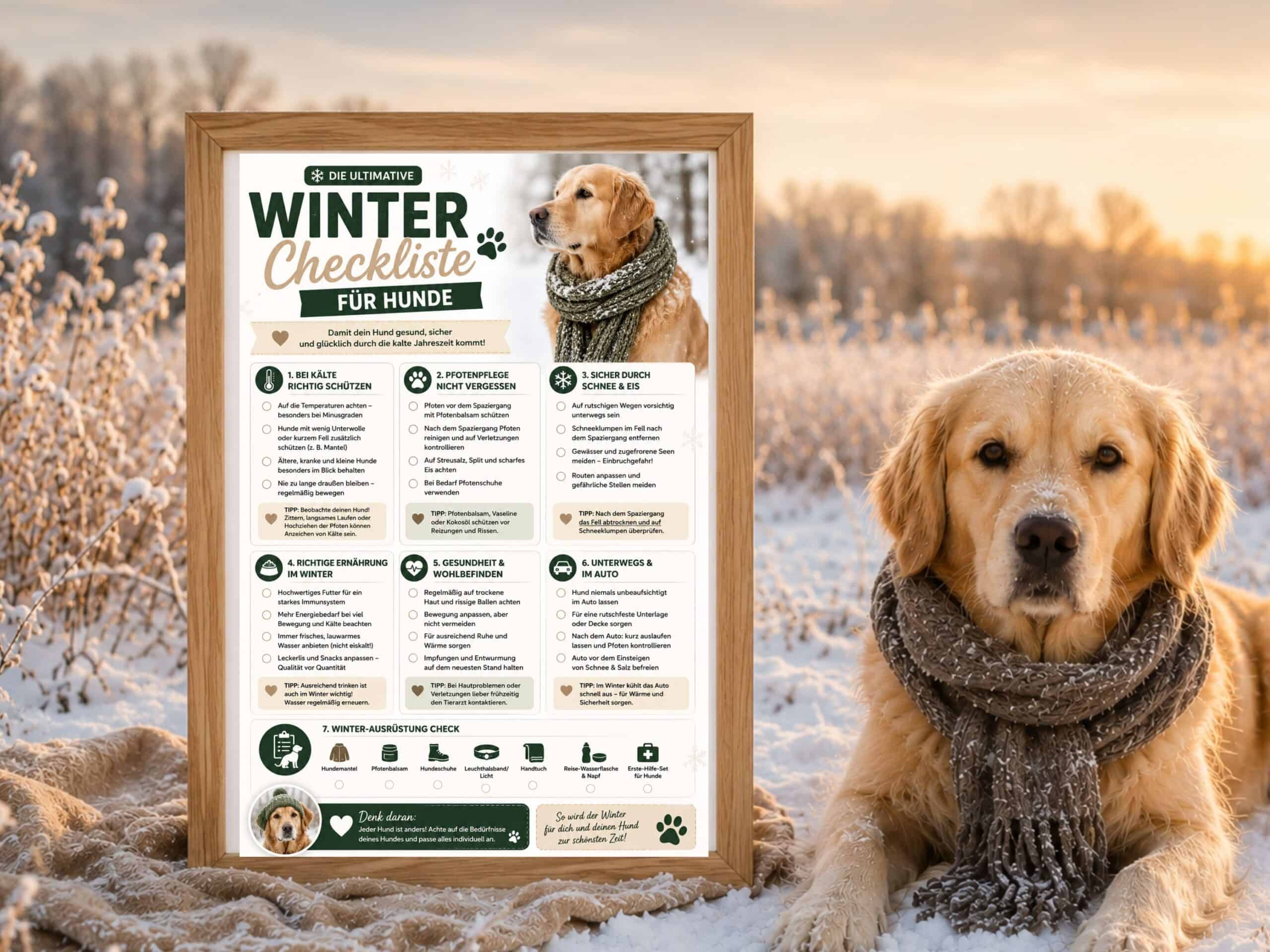 Winter Checkliste für Hunde
