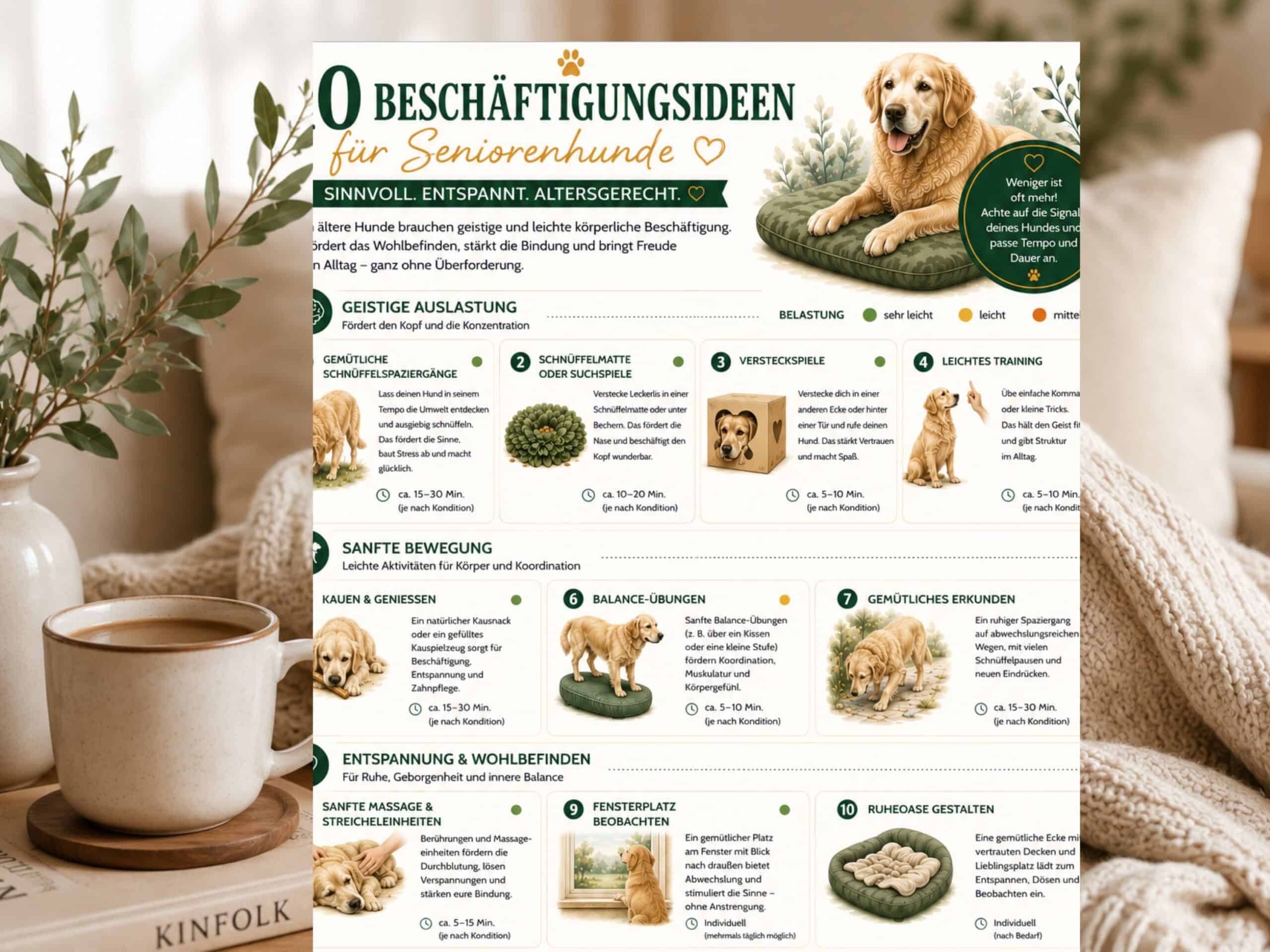 10 Beschäftigungsideen für Senioren-Hunde