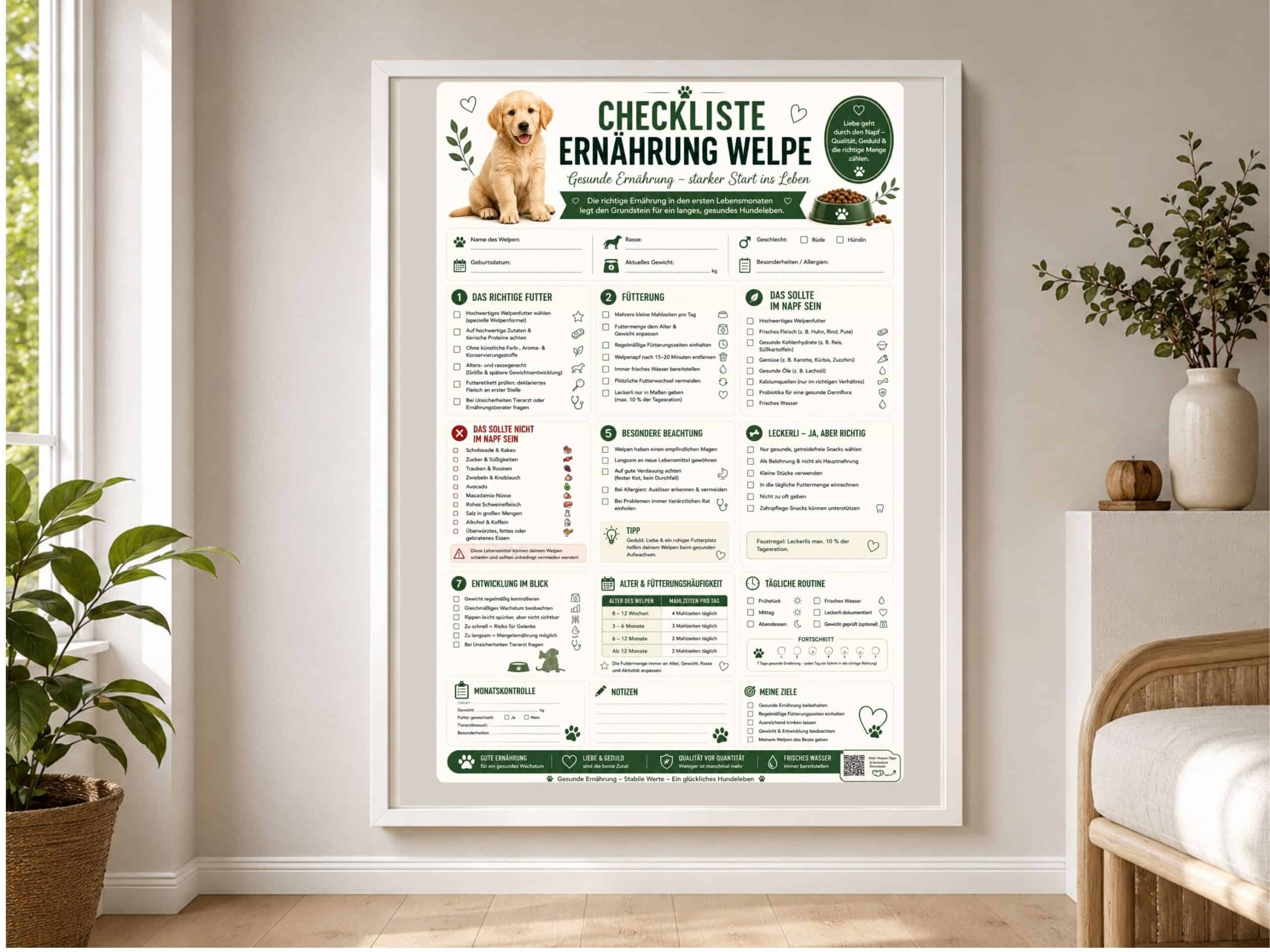 Checkliste Ernährung Welpe