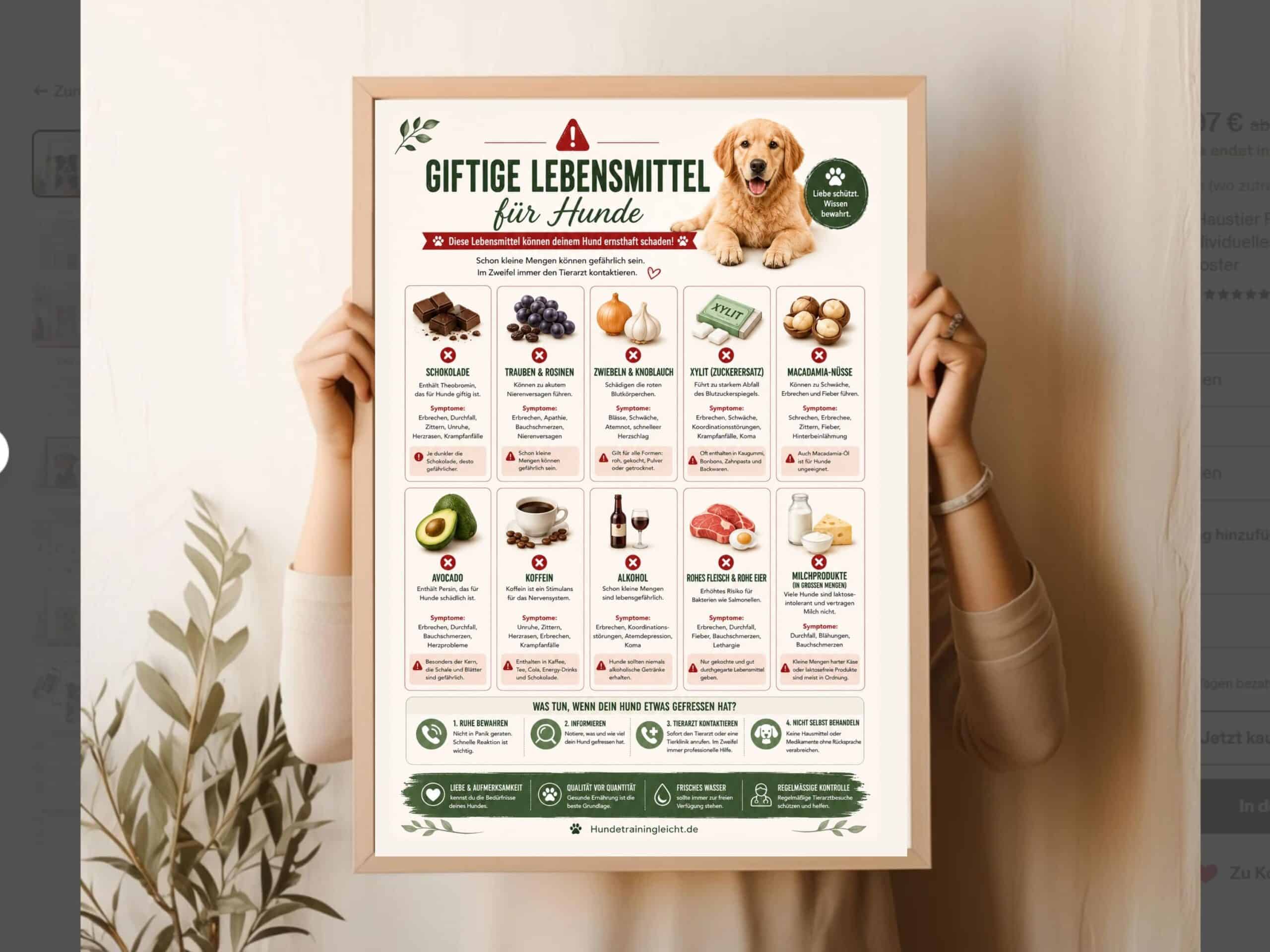Ernährungs-Poster für Hunde