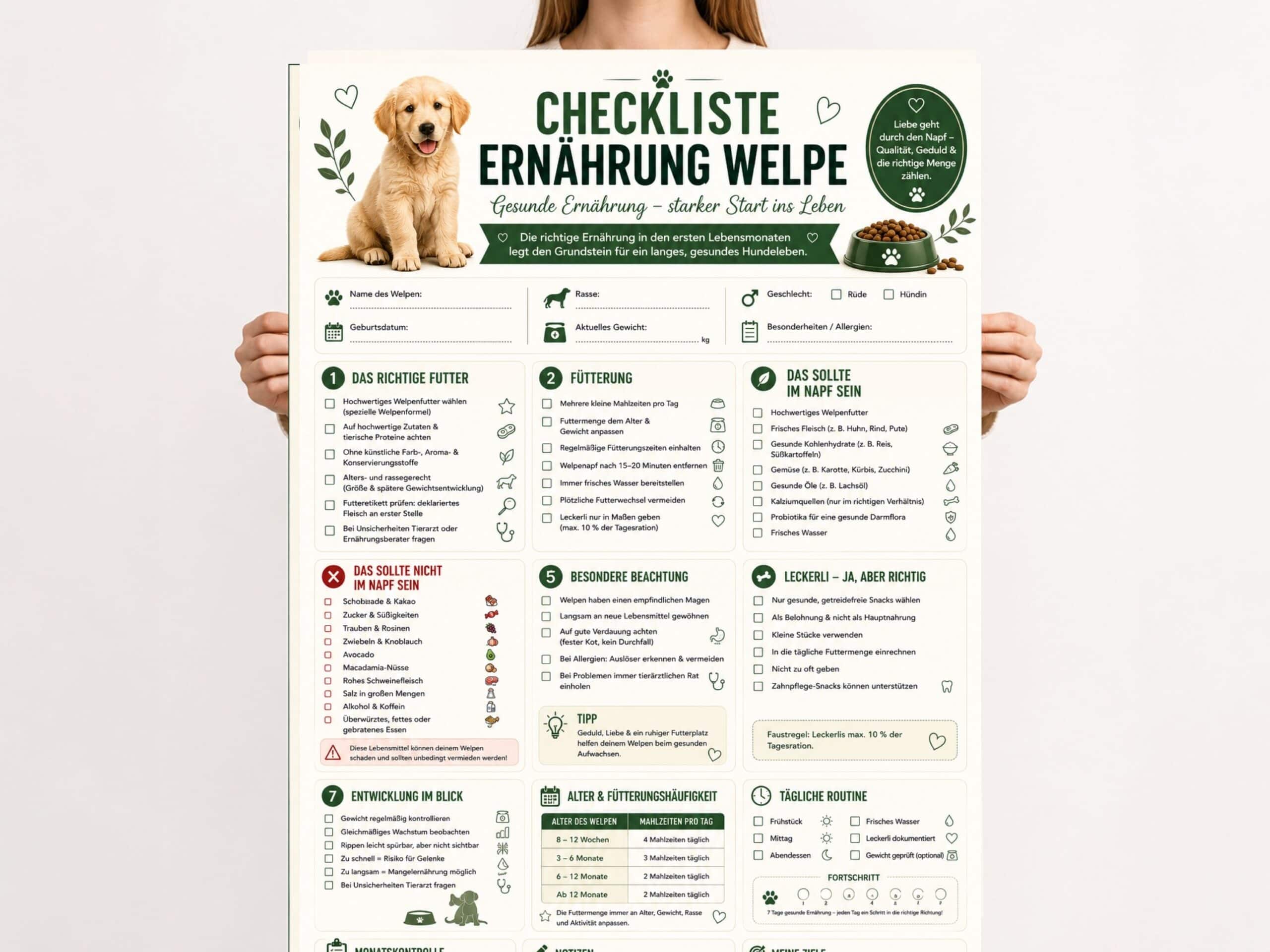 Ernährungsplan für Hunde