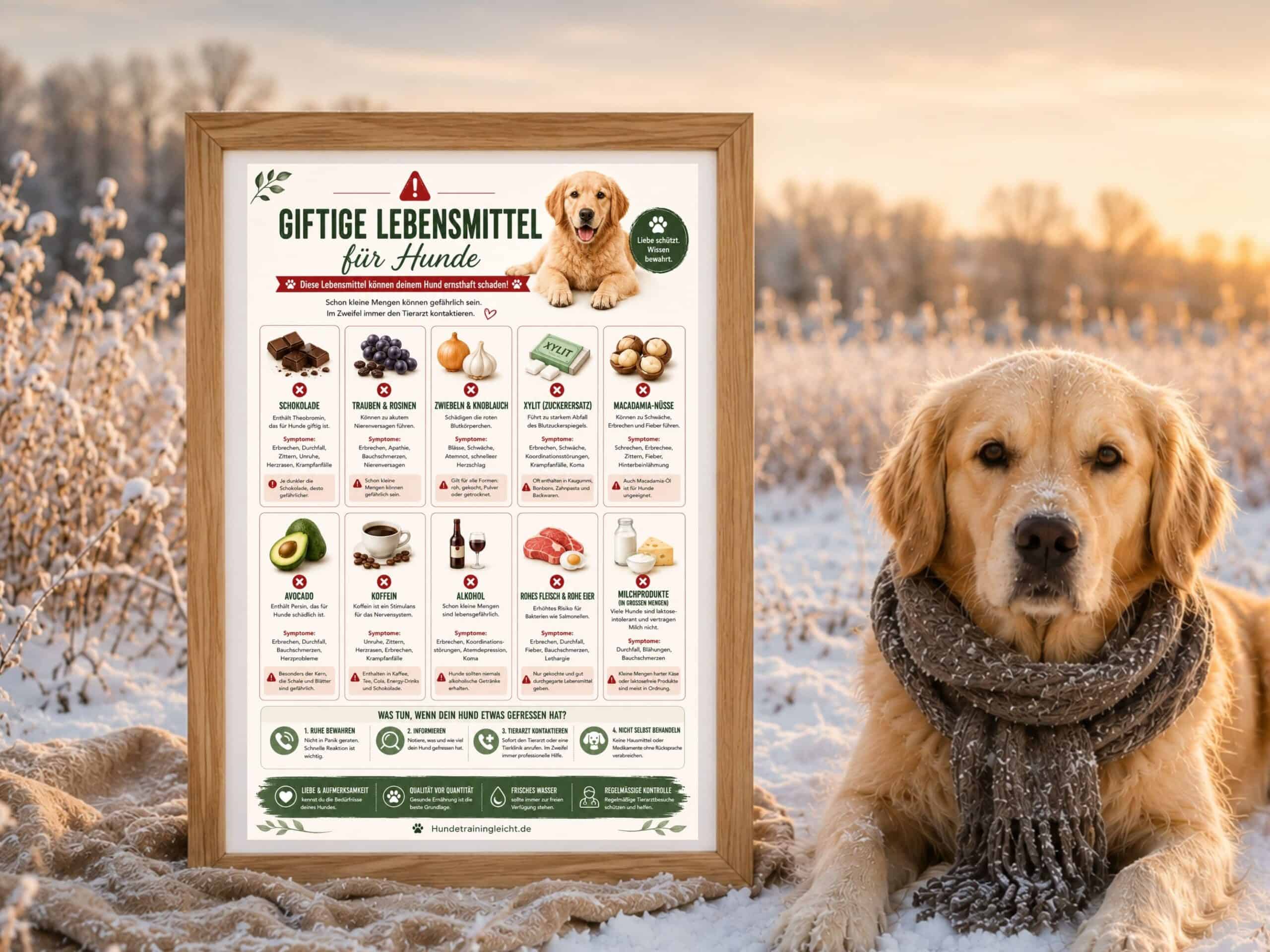Giftige Lebensmittel für Hunde Infografik