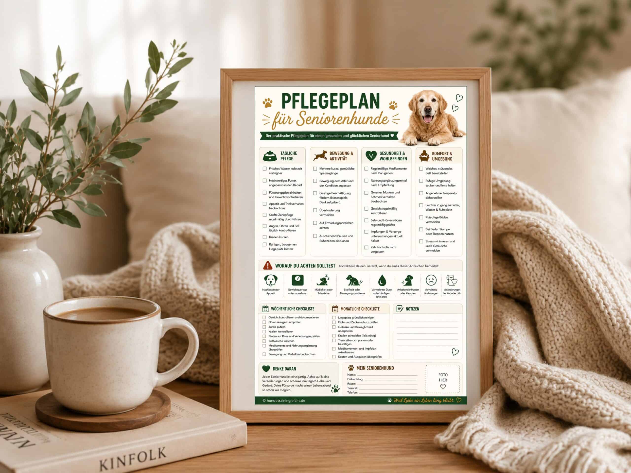Pflegeplan für Senioren-Hunde