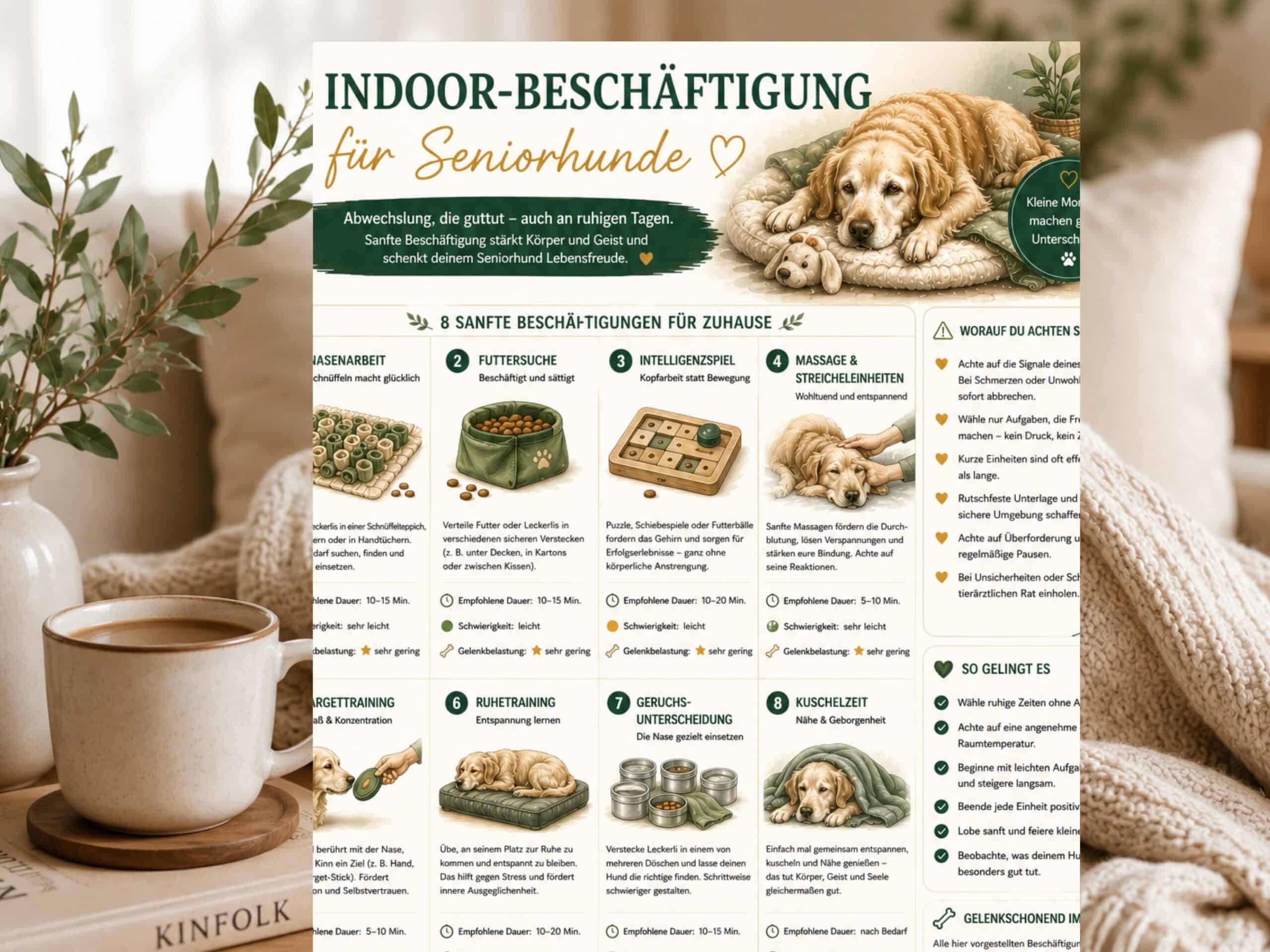 Sanfte Beschäftigung für Senioren-Hunde