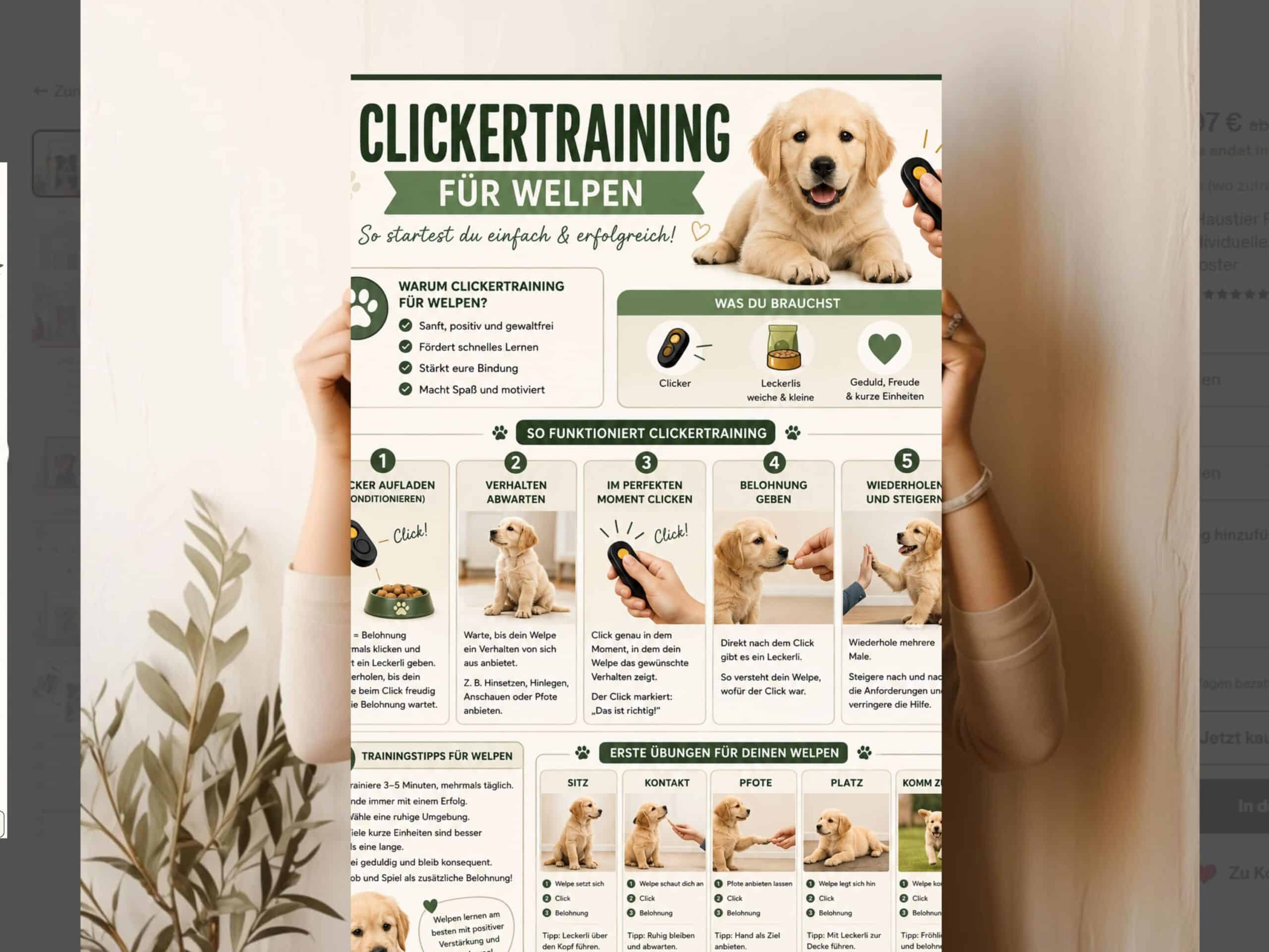 Clickertraining Trainingsplan für Welpen