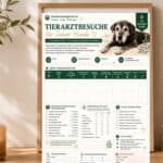 Tierarztbesuche planen für Senioren-Hunde – Die Übersicht richtig nutzen Veterinary visit checklist for senior dogs, including health assessments and appointment details.