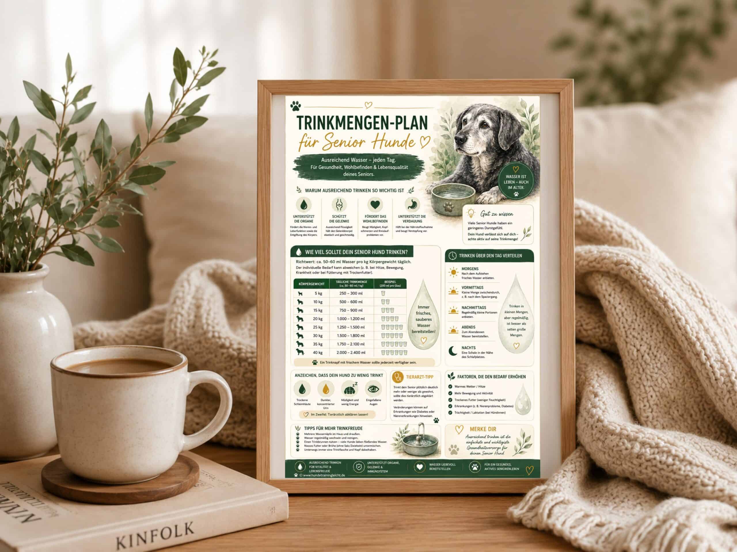 Trinkmengen-Plan für Senioren-Hunde