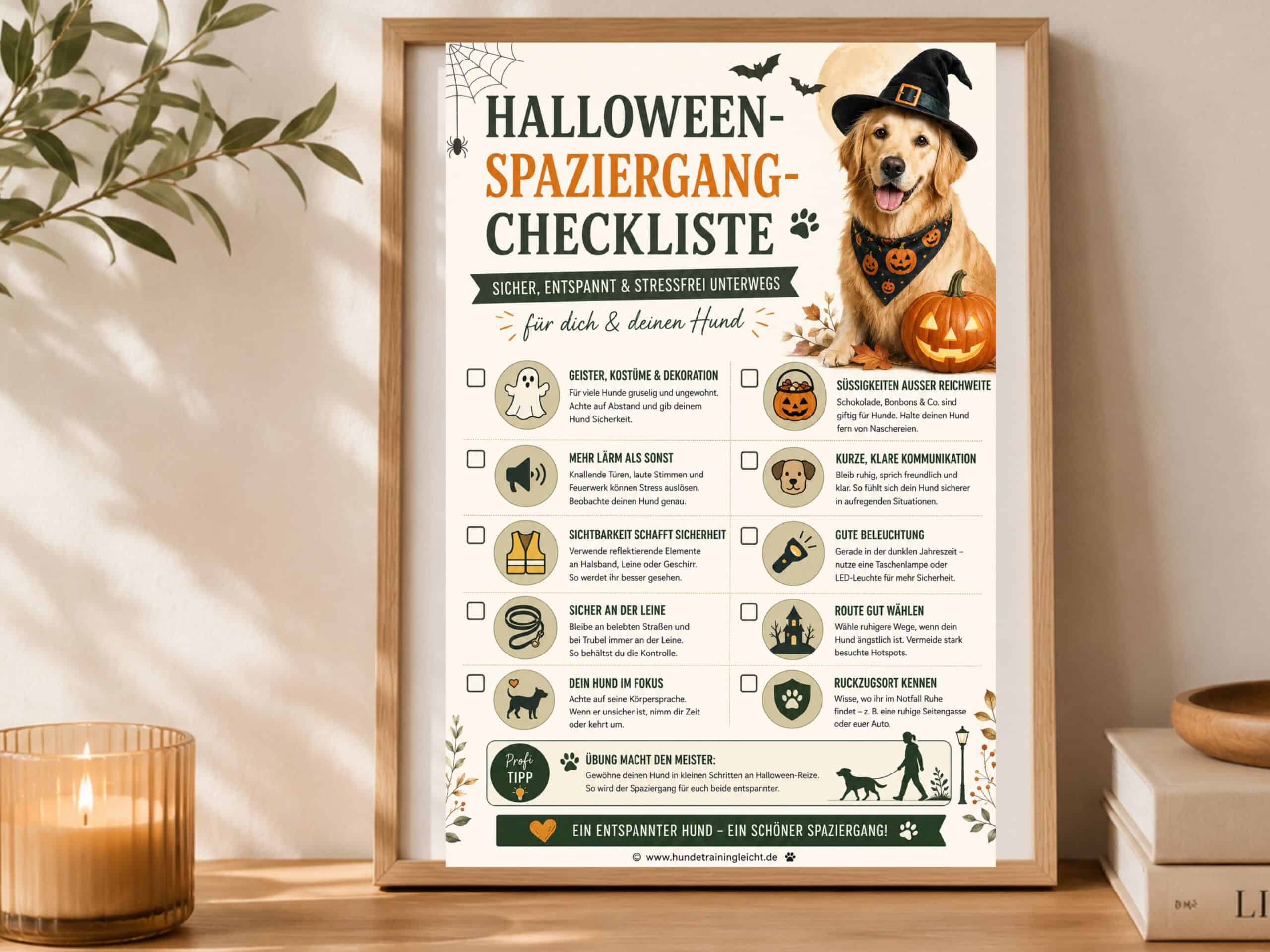 Halloween-Spaziergang-Checkliste für Hunde