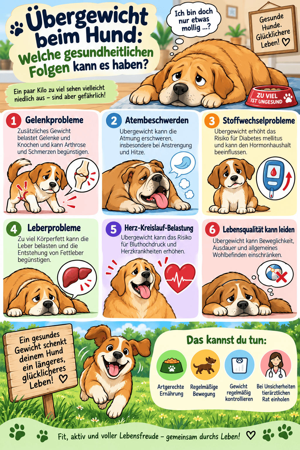 Übergewicht beim Hund – welche gesundheitlichen Folgen es haben kann – Infografik