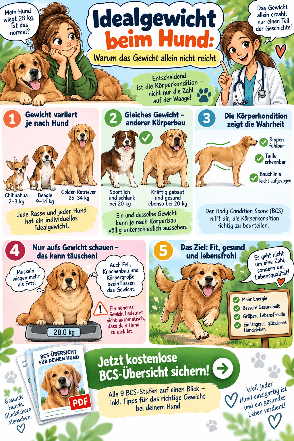 Idealgewicht beim Hund – Infografik
