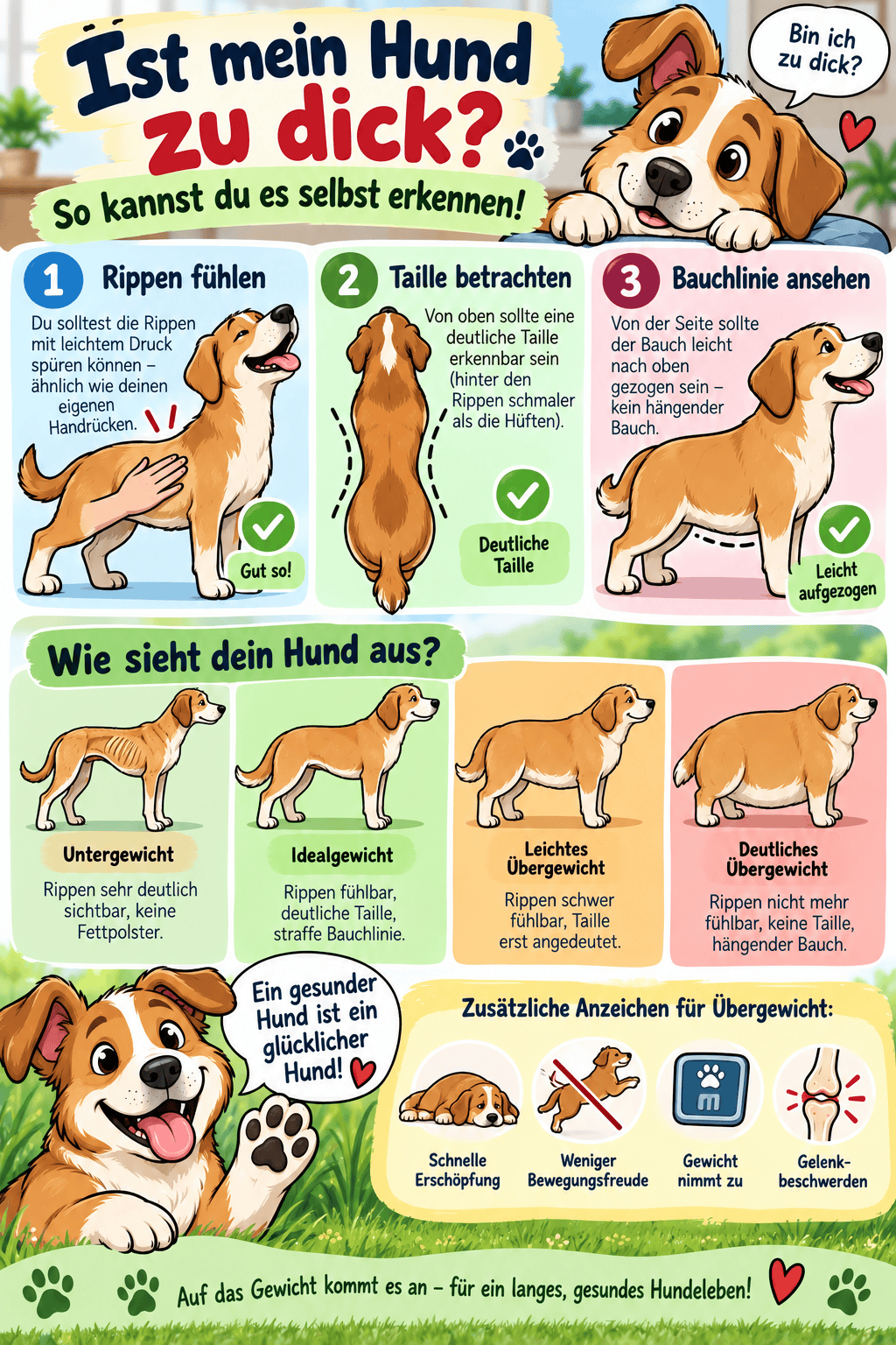 Ist mein Hund dick? So kannst du es selber erkennen – Infografik